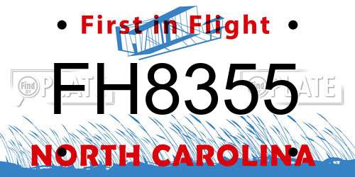 FH8355 North Carolina License Plate