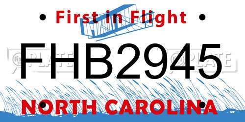FHB2945 North Carolina License Plate