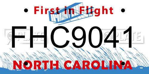 FHC9041 North Carolina License Plate