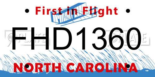 FHD1360 North Carolina License Plate