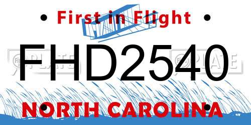 FHD2540 North Carolina License Plate