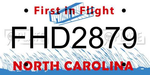 FHD2879 North Carolina License Plate