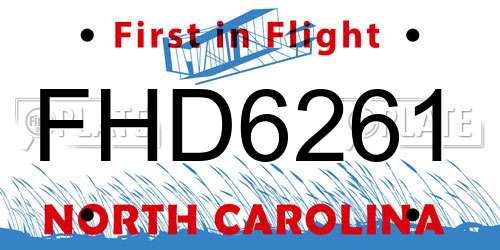 FHD6261 North Carolina License Plate