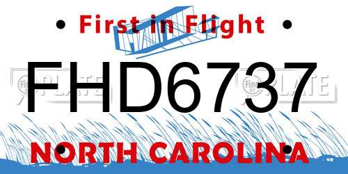 FHD6737 North Carolina License Plate