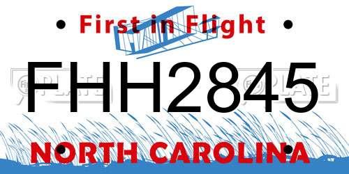 FHH2845 North Carolina License Plate