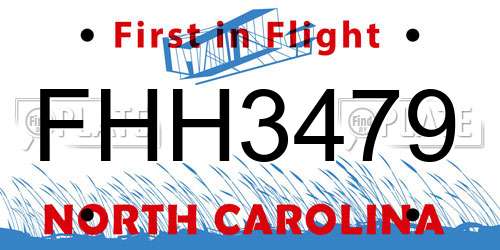 FHH3479 North Carolina License Plate
