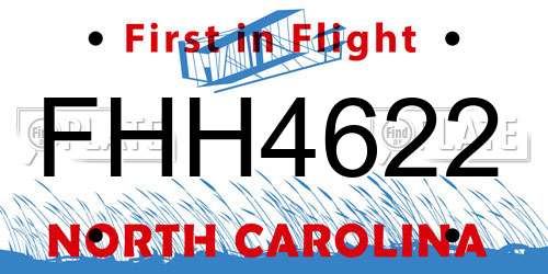 FHH4622 North Carolina License Plate
