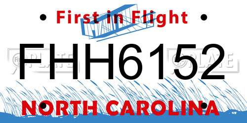 FHH6152 North Carolina License Plate