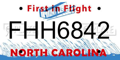 FHH6842 North Carolina License Plate