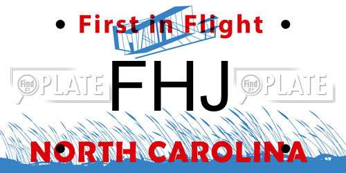 FHJ North Carolina License Plate