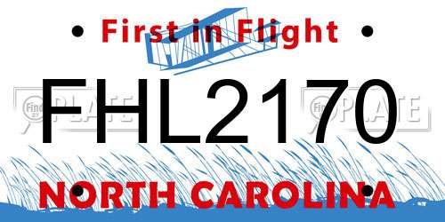 FHL2170 North Carolina License Plate