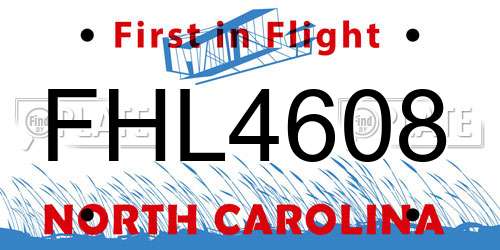 FHL4608 North Carolina License Plate
