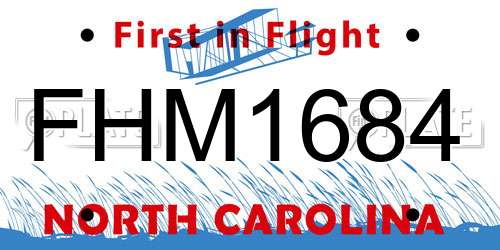 FHM1684 North Carolina License Plate