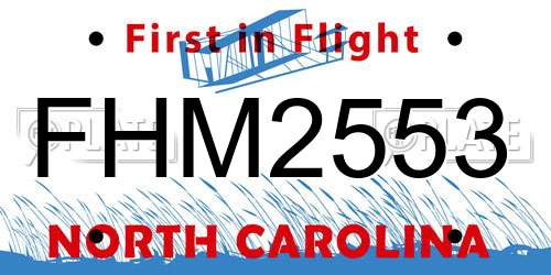 FHM2553 North Carolina License Plate