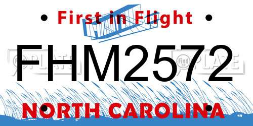 FHM2572 North Carolina License Plate