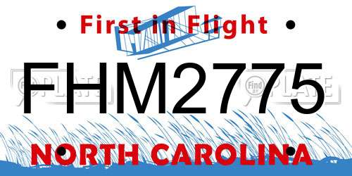 FHM2775 North Carolina License Plate