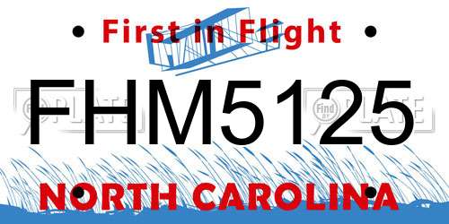 FHM5125 North Carolina License Plate
