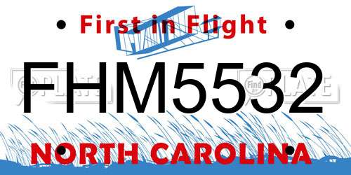 FHM5532 North Carolina License Plate