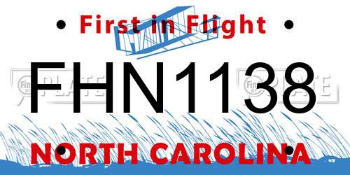 FHN1138 North Carolina License Plate