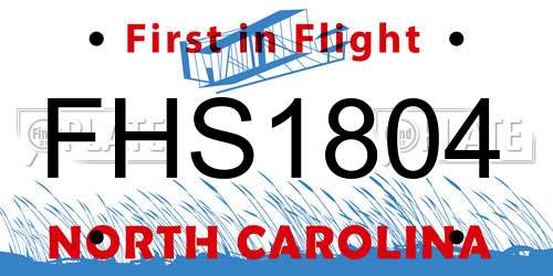 FHS1804 North Carolina License Plate