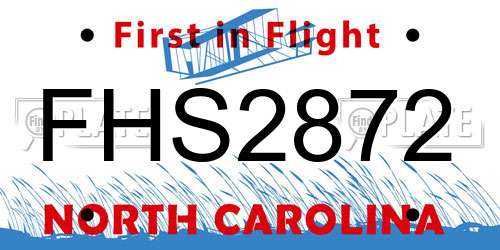 FHS2872 North Carolina License Plate