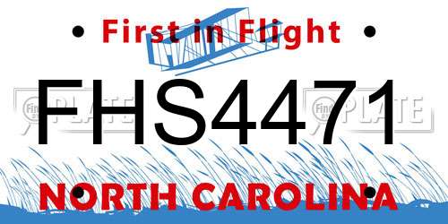 FHS4471 North Carolina License Plate