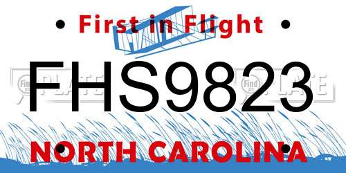 FHS9823 North Carolina License Plate