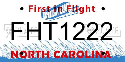 FHT1222 North Carolina License Plate