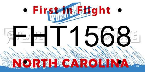FHT1568 North Carolina License Plate