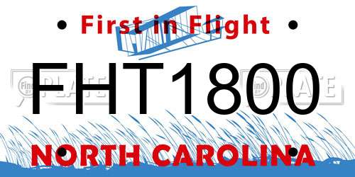 FHT1800 North Carolina License Plate
