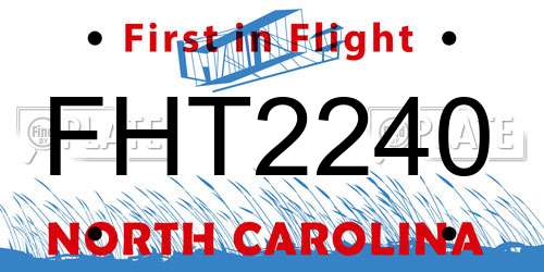 FHT2240 North Carolina License Plate