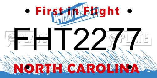 FHT2277 North Carolina License Plate