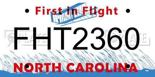 FHT2360 North Carolina License Plate