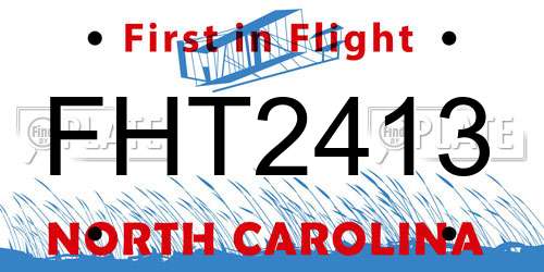FHT2413 North Carolina License Plate