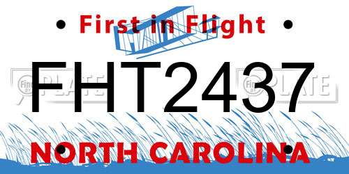 FHT2437 North Carolina License Plate
