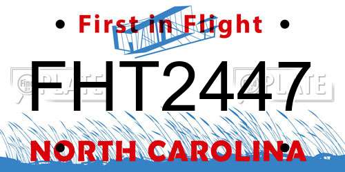 FHT2447 North Carolina License Plate