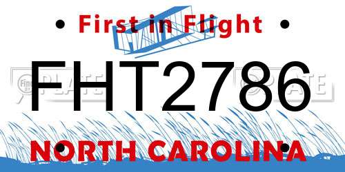 FHT2786 North Carolina License Plate