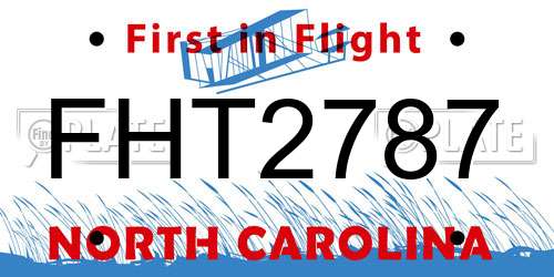 FHT2787 North Carolina License Plate