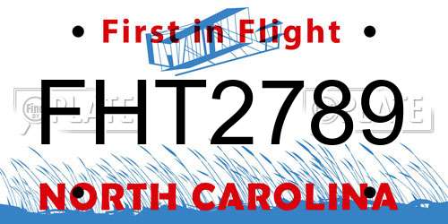 FHT2789 North Carolina License Plate
