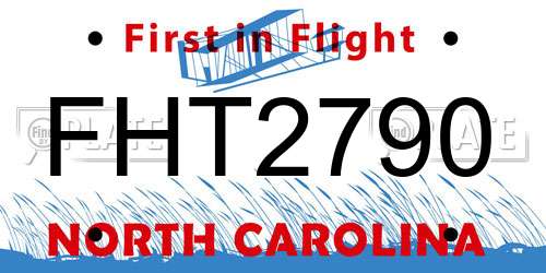 FHT2790 North Carolina License Plate