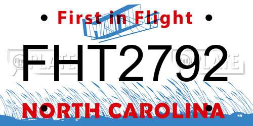 FHT2792 North Carolina License Plate