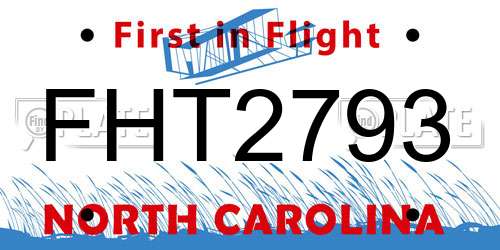 FHT2793 North Carolina License Plate