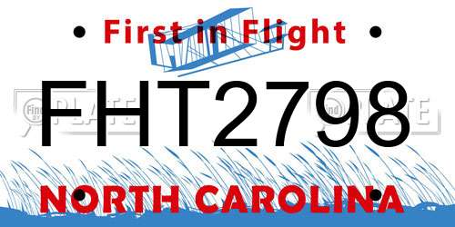 FHT2798 North Carolina License Plate