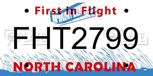 FHT2799 North Carolina License Plate