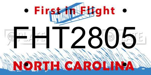 FHT2805 North Carolina License Plate