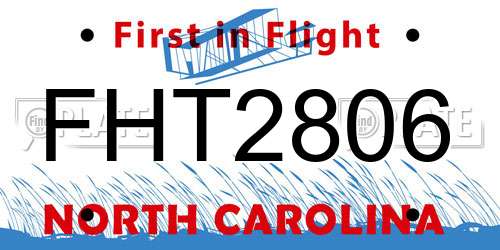 FHT2806 North Carolina License Plate