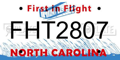 FHT2807 North Carolina License Plate