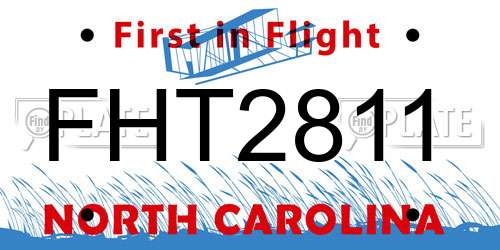 FHT2811 North Carolina License Plate