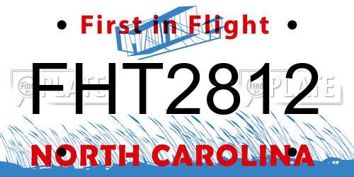 FHT2812 North Carolina License Plate