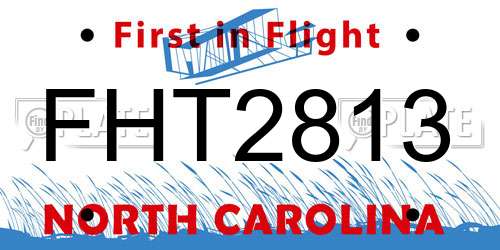 FHT2813 North Carolina License Plate